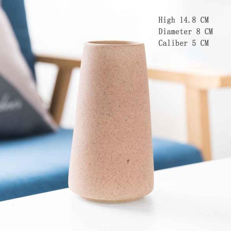 Simple Retro Frosted Ceramic Vase, Coarse Ceramic Round Bottle, Creative Home Decoration, Nordic Pastoral Style Handicrafts - Kivora