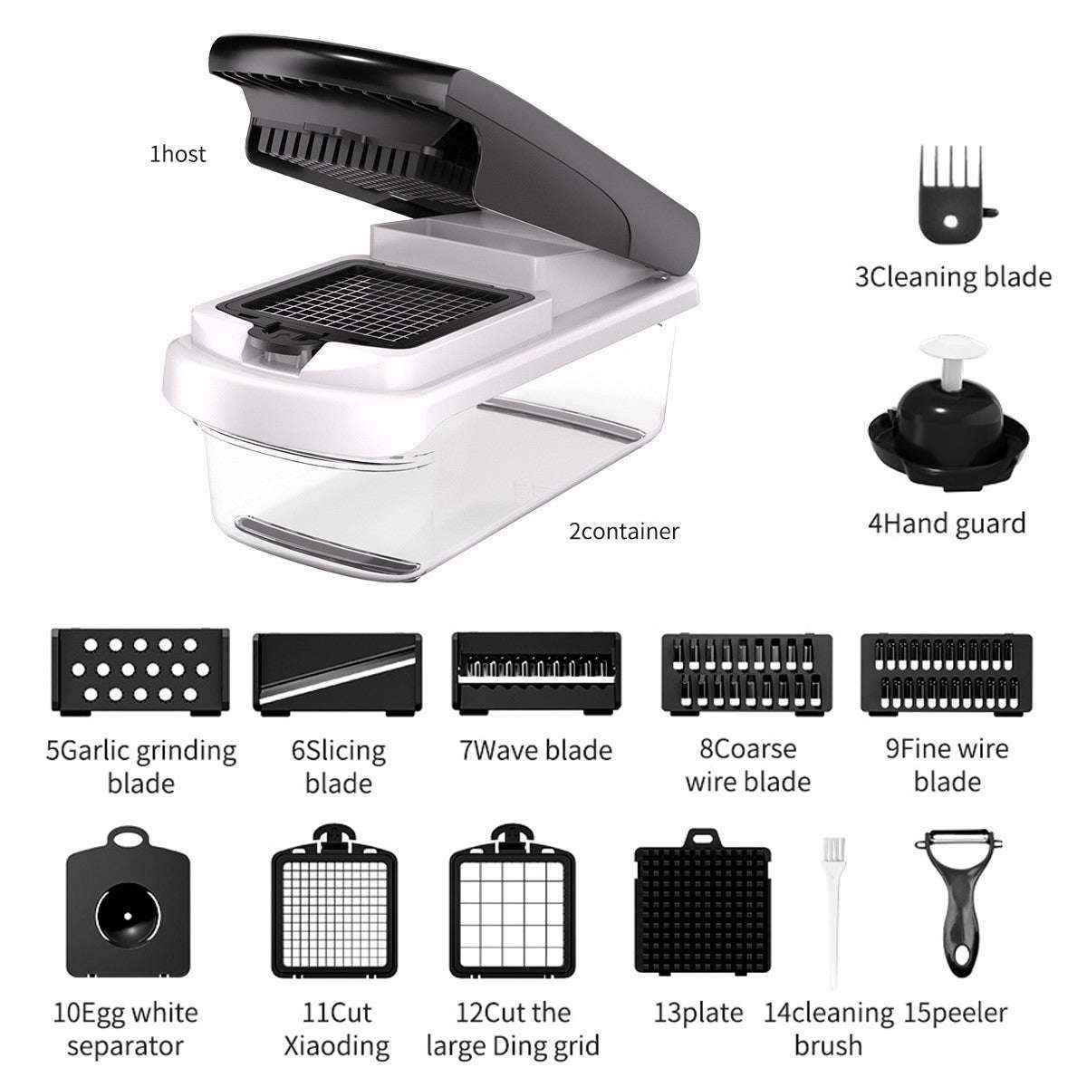 Home multifunctional vegetable slicer 15 in one potato slicer - Kivora