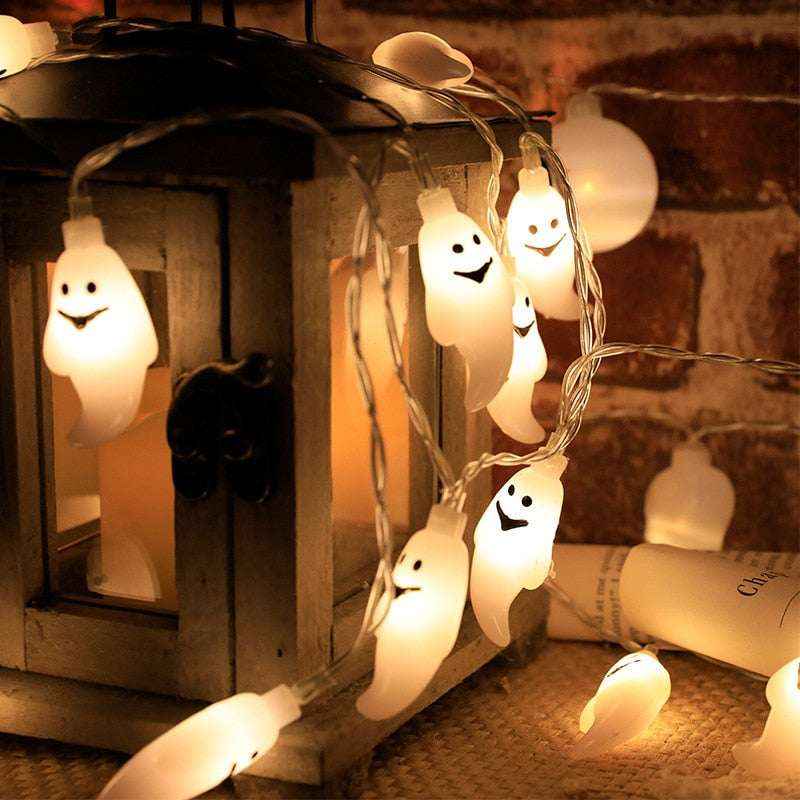 1.5m 10Led Halloween Pumpkin Ghost Skeletons Bat Spider Led Light String Festival Home Bar Party Decor Halloween Ornament - Kivora