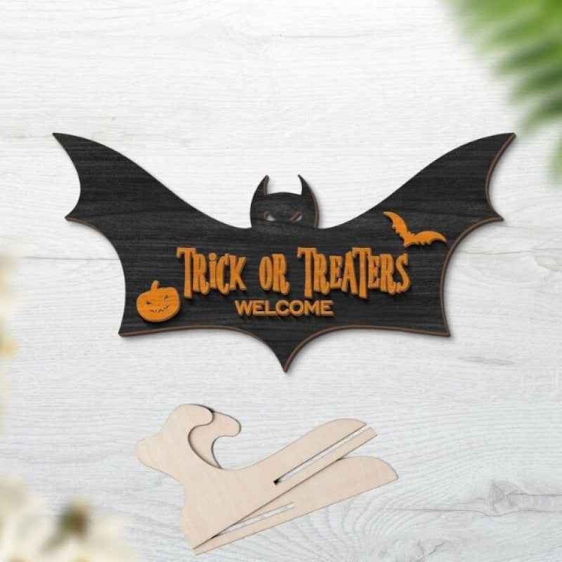 Halloween Batman Wooden Craft Desktop Prop Decorative Wooden Sign Home Decoration - Kivora
