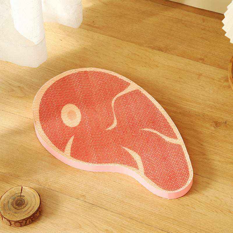 Creative New Design Steak Corrugated Cat Scratcher, Cat Claw Sharpening Rest Toy, Anti-Scratch Wall-Mounted Standing Cat Toy - Kivora