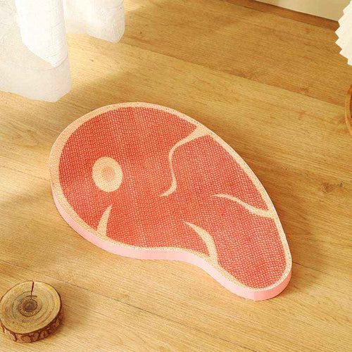 Creative New Design Steak Corrugated Cat Scratcher, Cat Claw Sharpening Rest Toy, Anti-Scratch Wall-Mounted Standing Cat Toy - Kivora