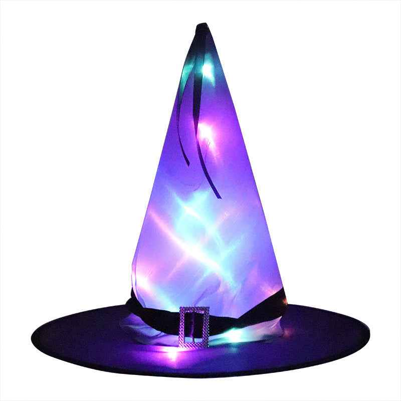 LED Light-Up Halloween Witch & Wizard Hat – Glow Party Costume Prop - Kivora