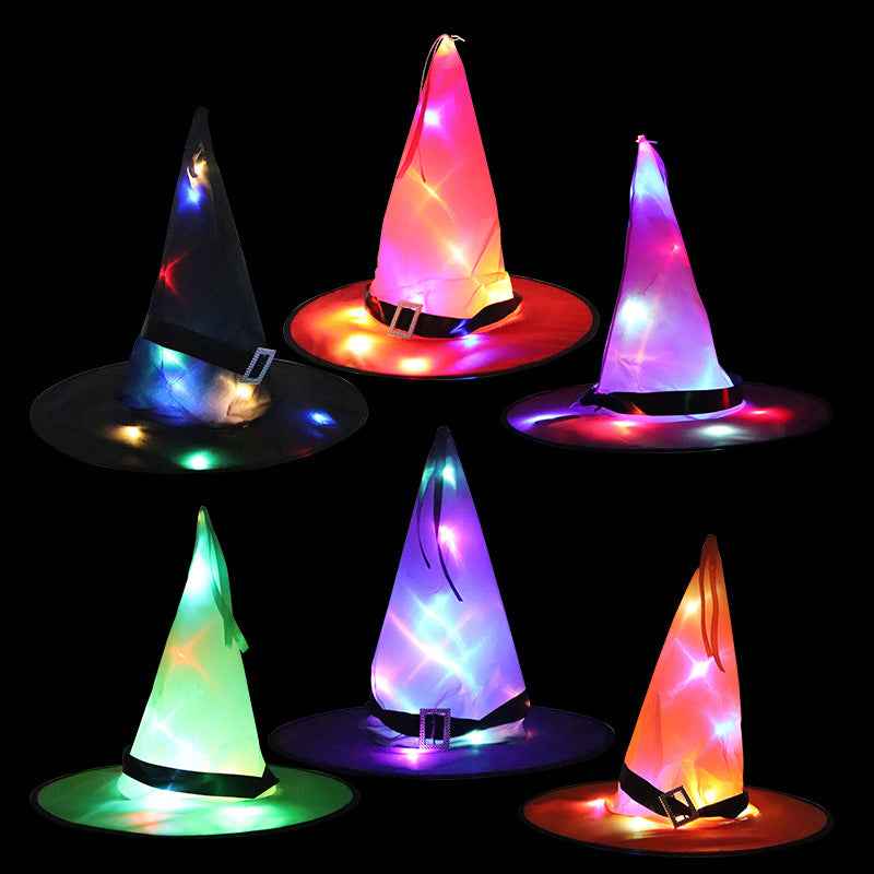 LED Light-Up Halloween Witch & Wizard Hat – Glow Party Costume Prop - Kivora