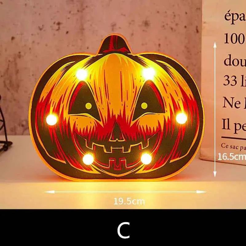 Halloween Lights home Decorative Led Lights Diwali Styling Lamp Night Light Helloween Spider Bat Pumpkin Ghost Skull Lights - Kivora
