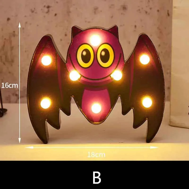 Halloween Lights home Decorative Led Lights Diwali Styling Lamp Night Light Helloween Spider Bat Pumpkin Ghost Skull Lights - Kivora