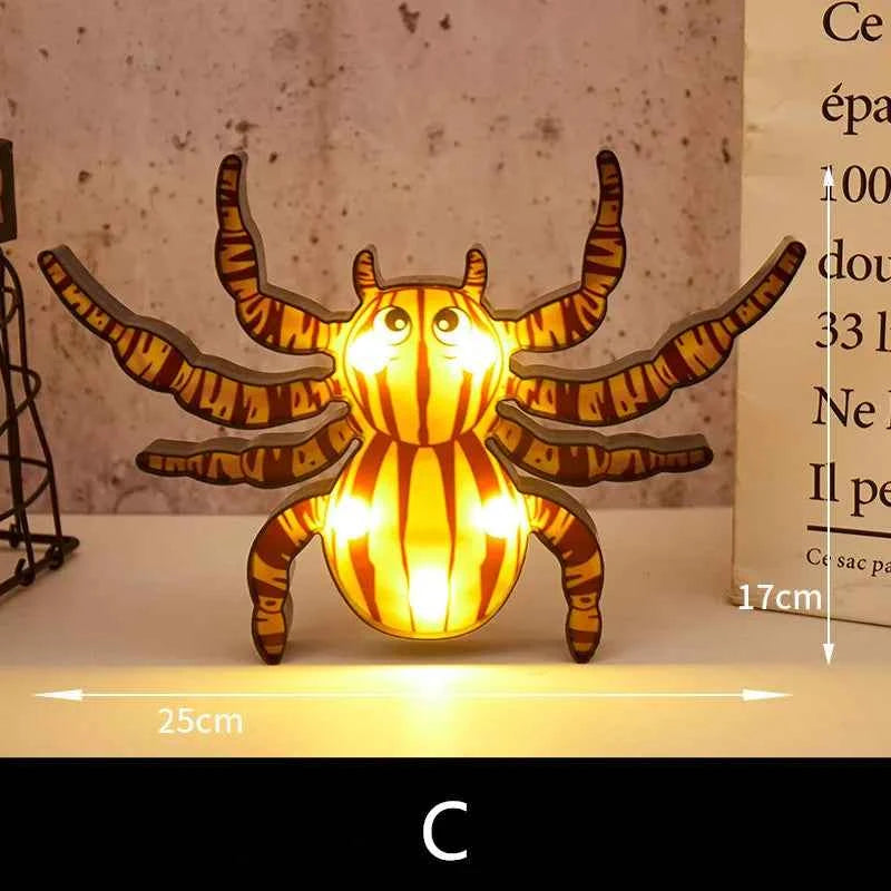 Halloween Lights home Decorative Led Lights Diwali Styling Lamp Night Light Helloween Spider Bat Pumpkin Ghost Skull Lights - Kivora