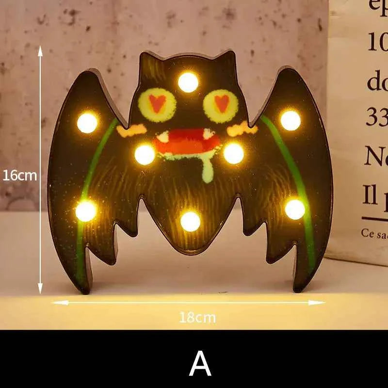 Halloween Lights home Decorative Led Lights Diwali Styling Lamp Night Light Helloween Spider Bat Pumpkin Ghost Skull Lights - Kivora