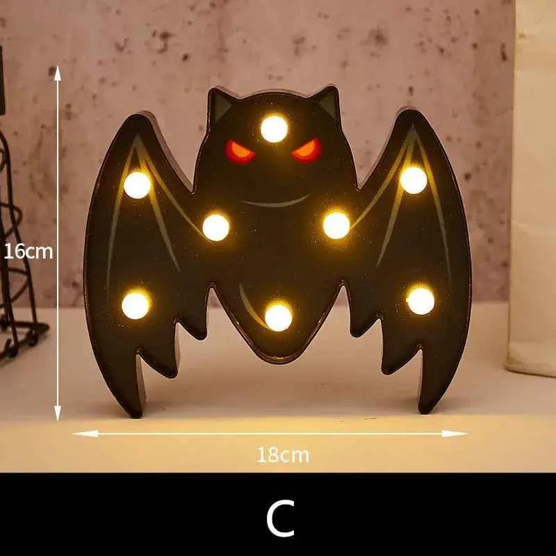 Halloween Lights home Decorative Led Lights Diwali Styling Lamp Night Light Helloween Spider Bat Pumpkin Ghost Skull Lights - Kivora