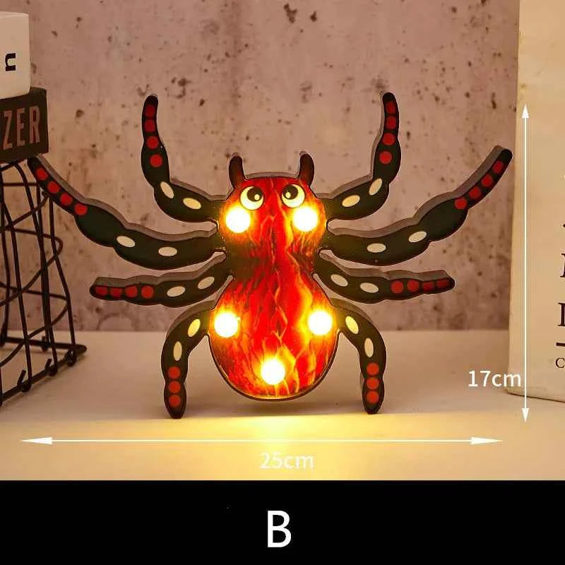 Halloween Lights home Decorative Led Lights Diwali Styling Lamp Night Light Helloween Spider Bat Pumpkin Ghost Skull Lights - Kivora