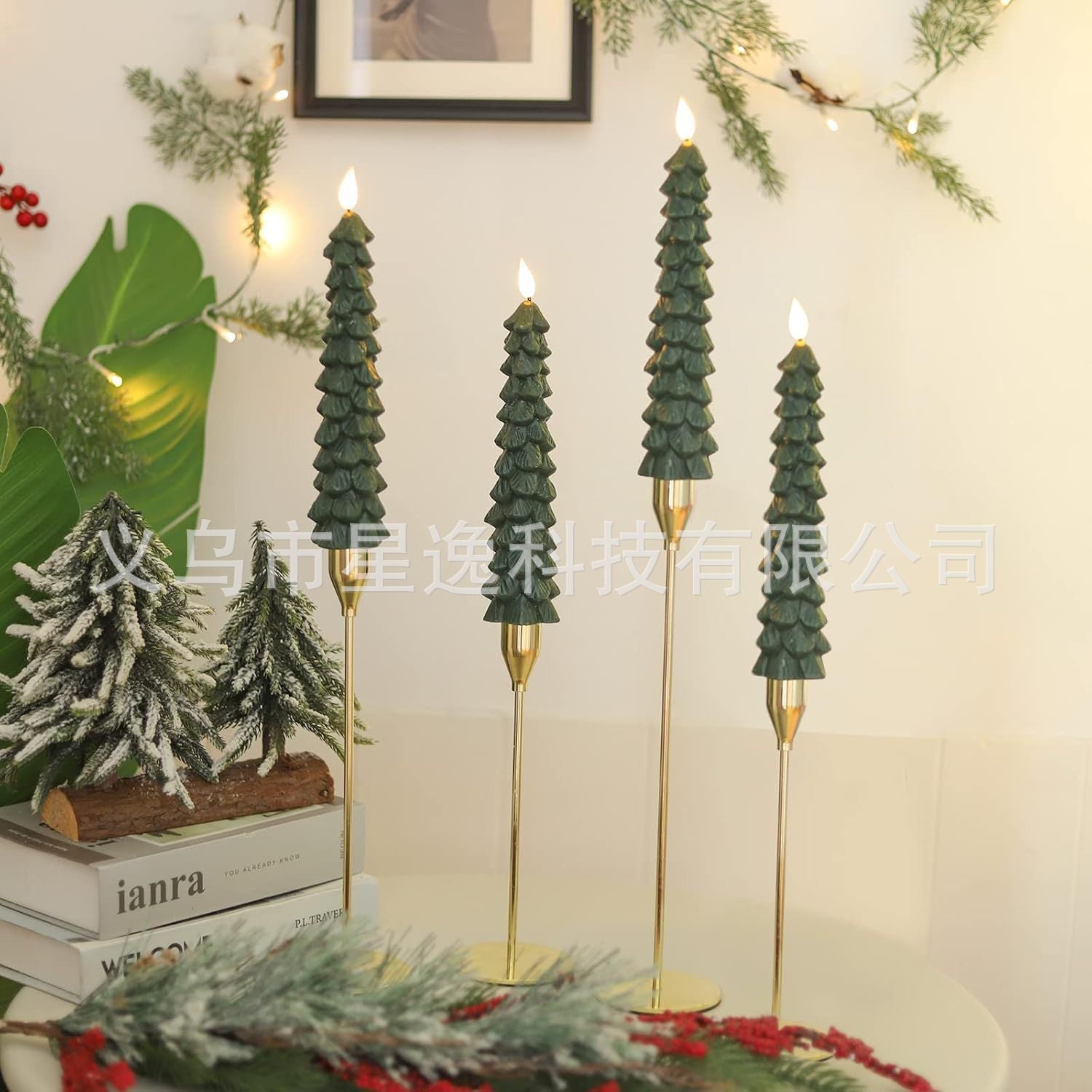 LED Christmas Pine Cone Simulation Candle Lamp Bullet Paraffin Christmas Decoration Atmosphere Modeling Lamp