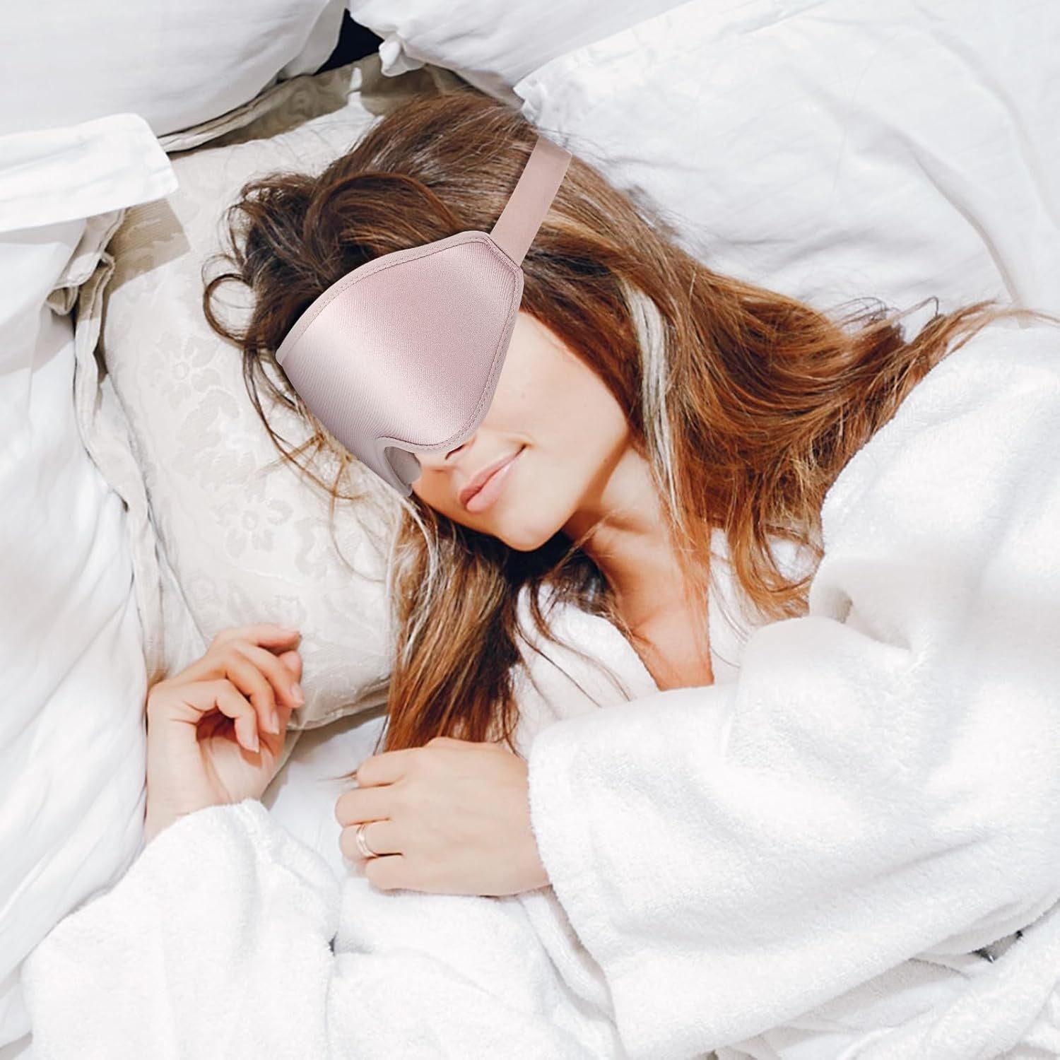 3D Sleep Blackout Eye Mask, Stereo Cut, Does Not Press On The Eyeballs, Fully Blackout, Adjustable And Breathable Sleep Mask