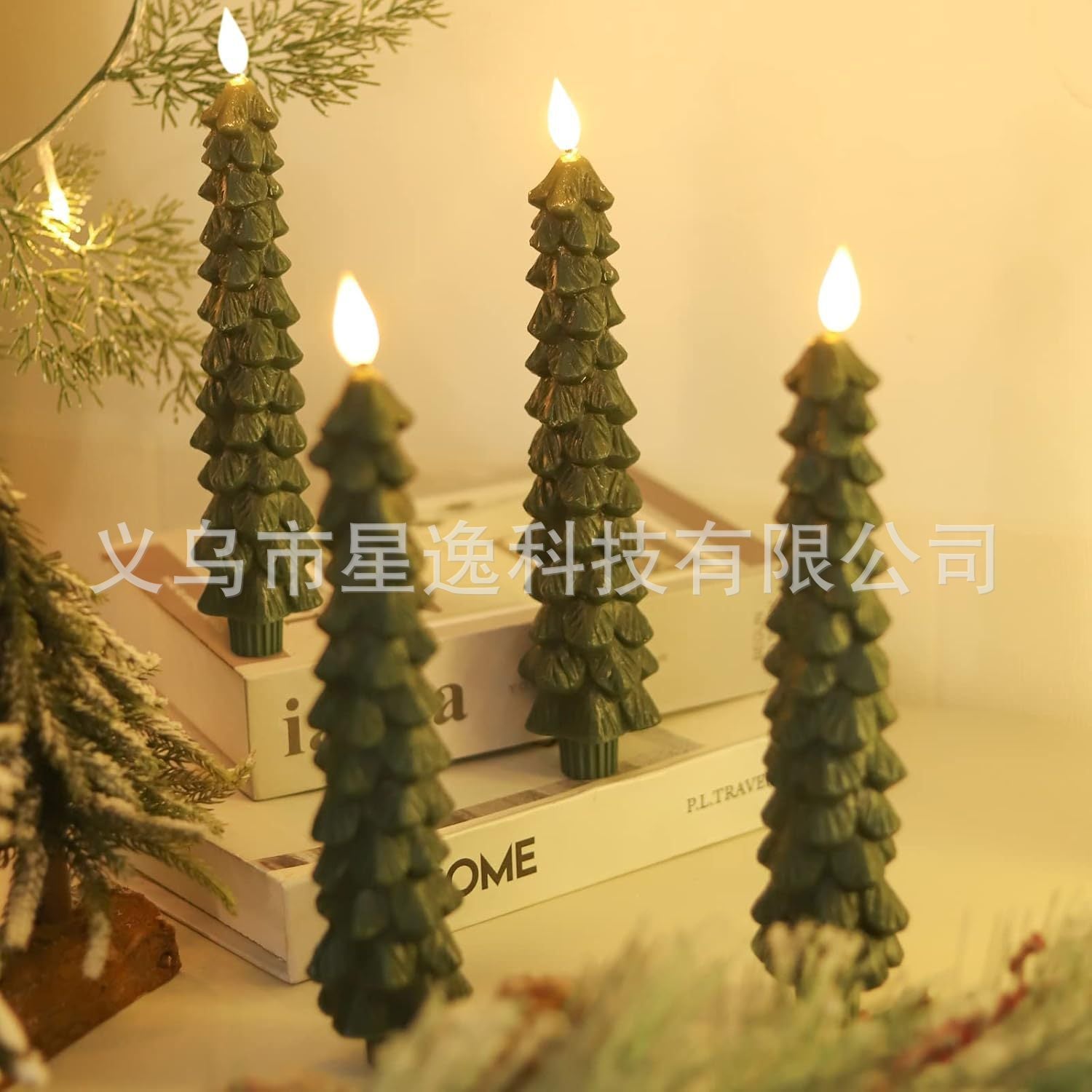 LED Christmas Pine Cone Simulation Candle Lamp Bullet Paraffin Christmas Decoration Atmosphere Modeling Lamp
