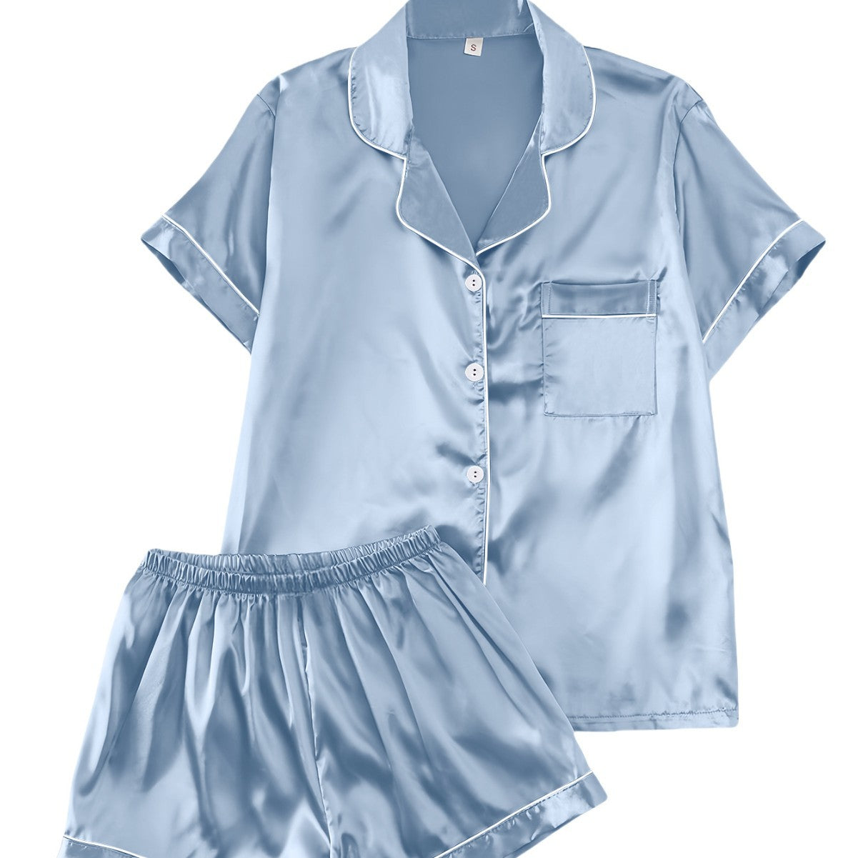 Short-Sleeve Pajama Set, Breathable And Cool Loungewear For Women, European And American Style Short-Sleeve Long Pants