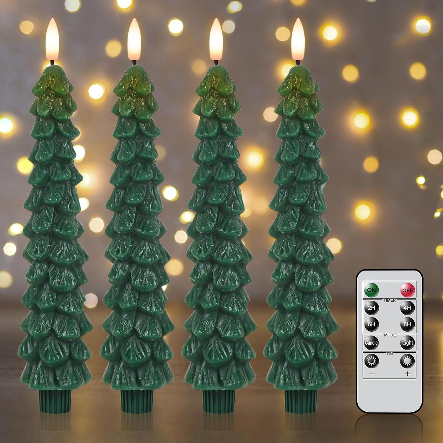 Christmas Paraffin Christmas Tree LED Electronic Candle Bullet Shape Christmas Pine Tree Simulation Candle Light