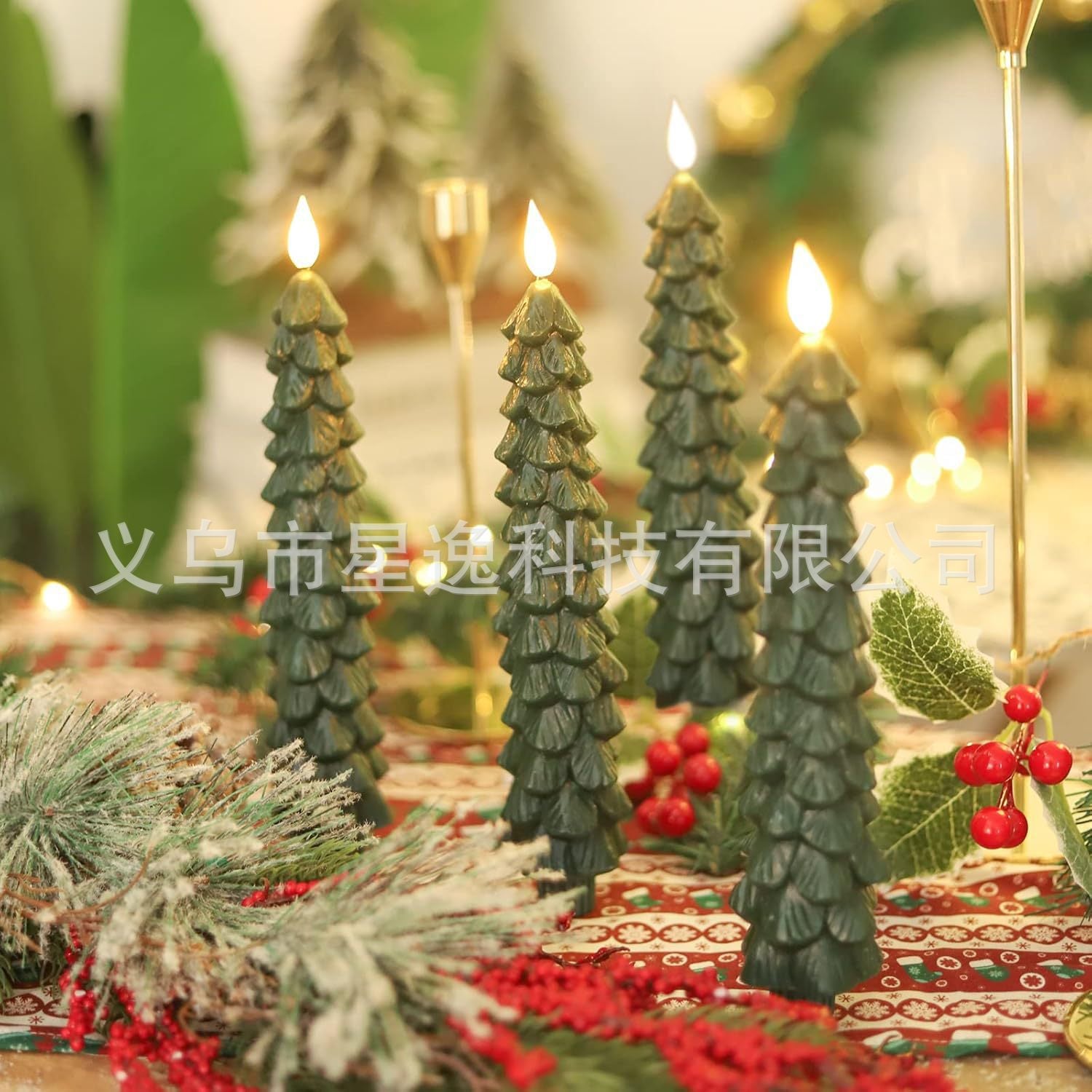 LED Christmas Pine Cone Simulation Candle Lamp Bullet Paraffin Christmas Decoration Atmosphere Modeling Lamp
