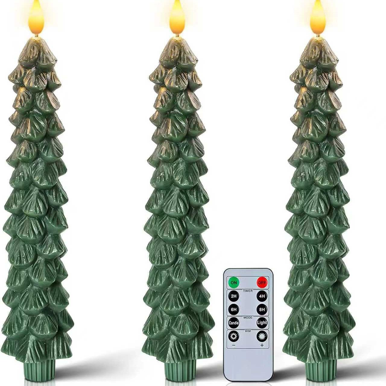 Christmas Paraffin Christmas Tree LED Electronic Candle Bullet Shape Christmas Pine Tree Simulation Candle Light