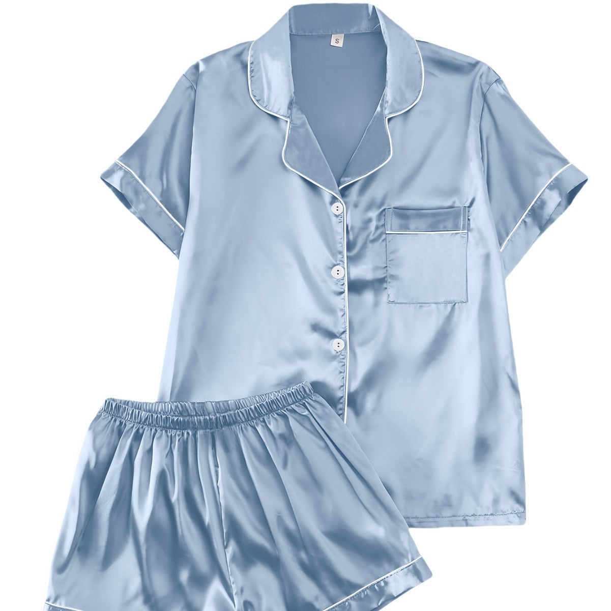 Short-Sleeve Pajama Set, Breathable And Cool Loungewear For Women, European And American Style Short-Sleeve Long Pants