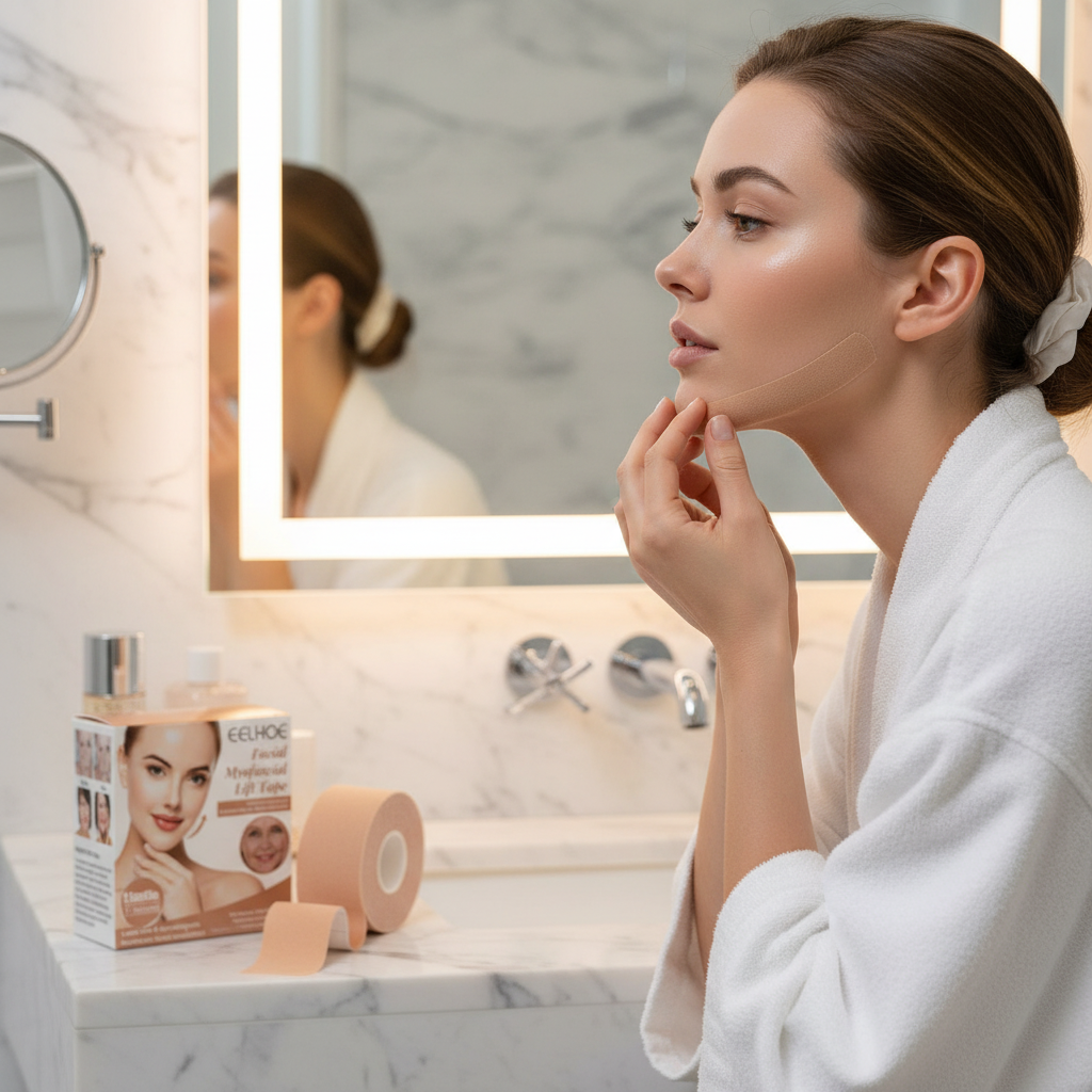 Face Lifting Tape Application