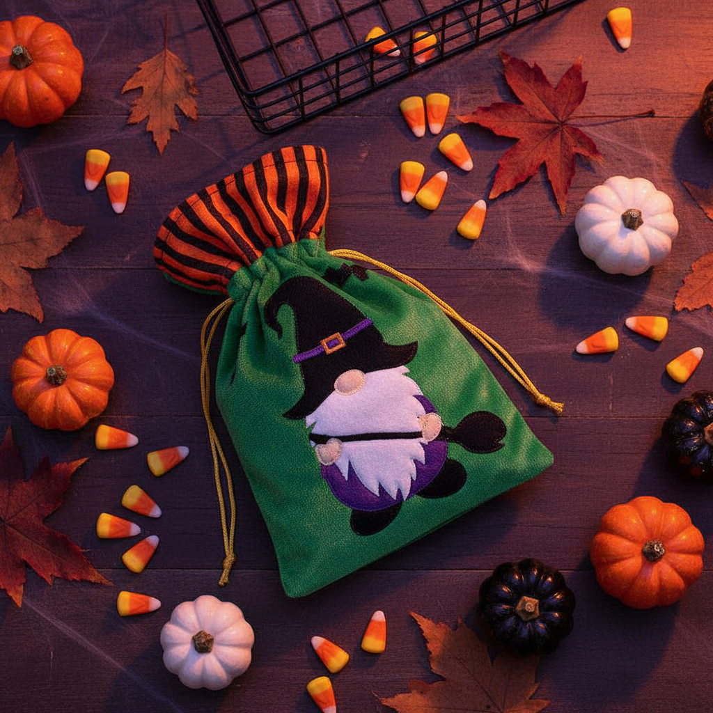 Green Halloween Candy Bag